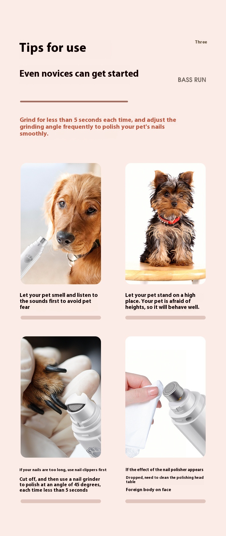 USB Rechargeable Pet Nail Grinder