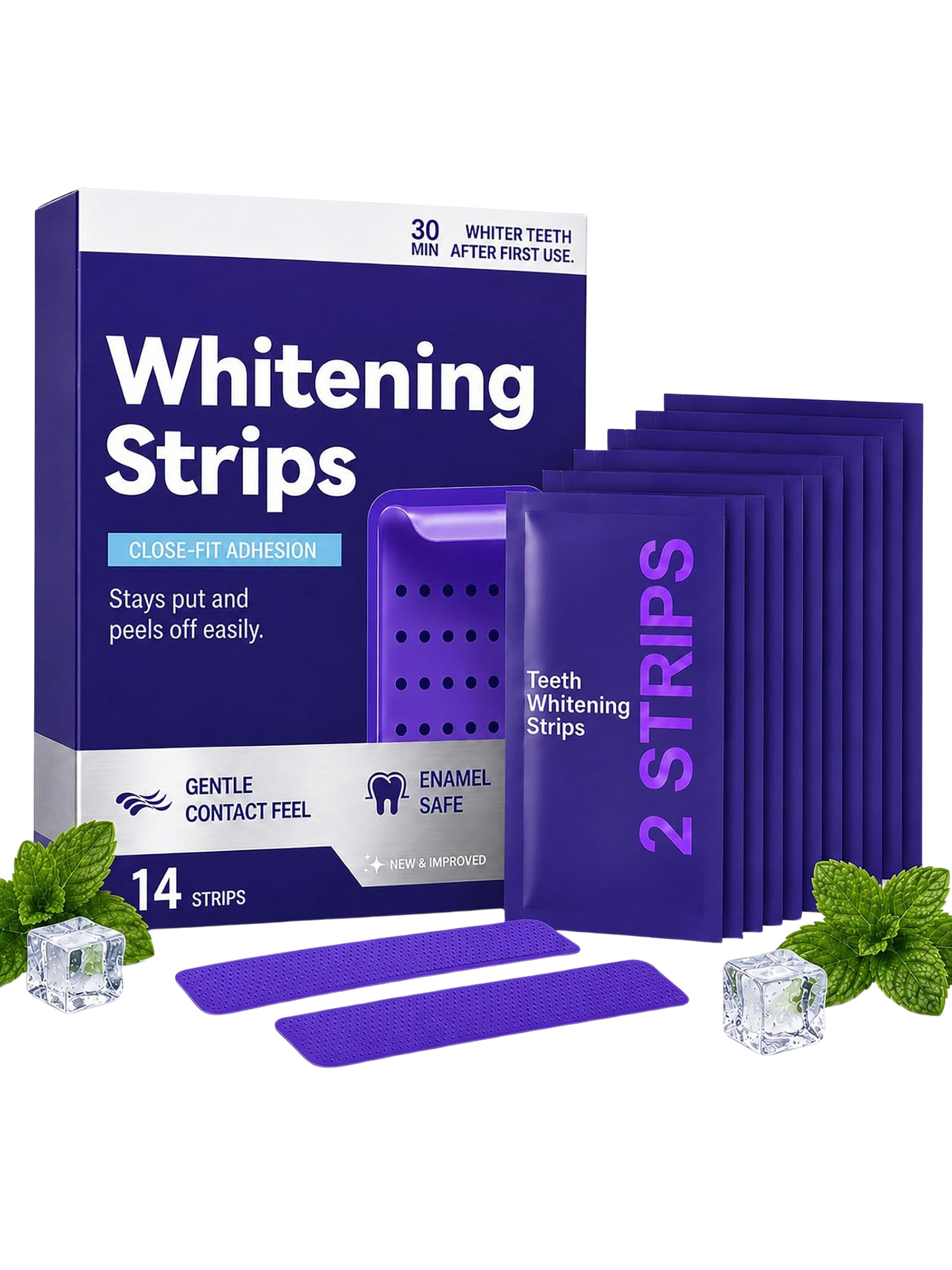 Purple Tooth Whitening Stain Remover Strips